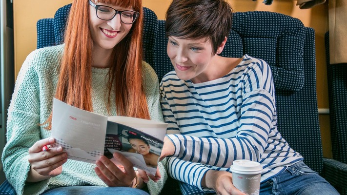 © ÖBB / Harald Eisenberger Tienermeisjes in het zittende rijtuig
