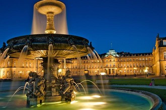 New castle Stuttgart at night